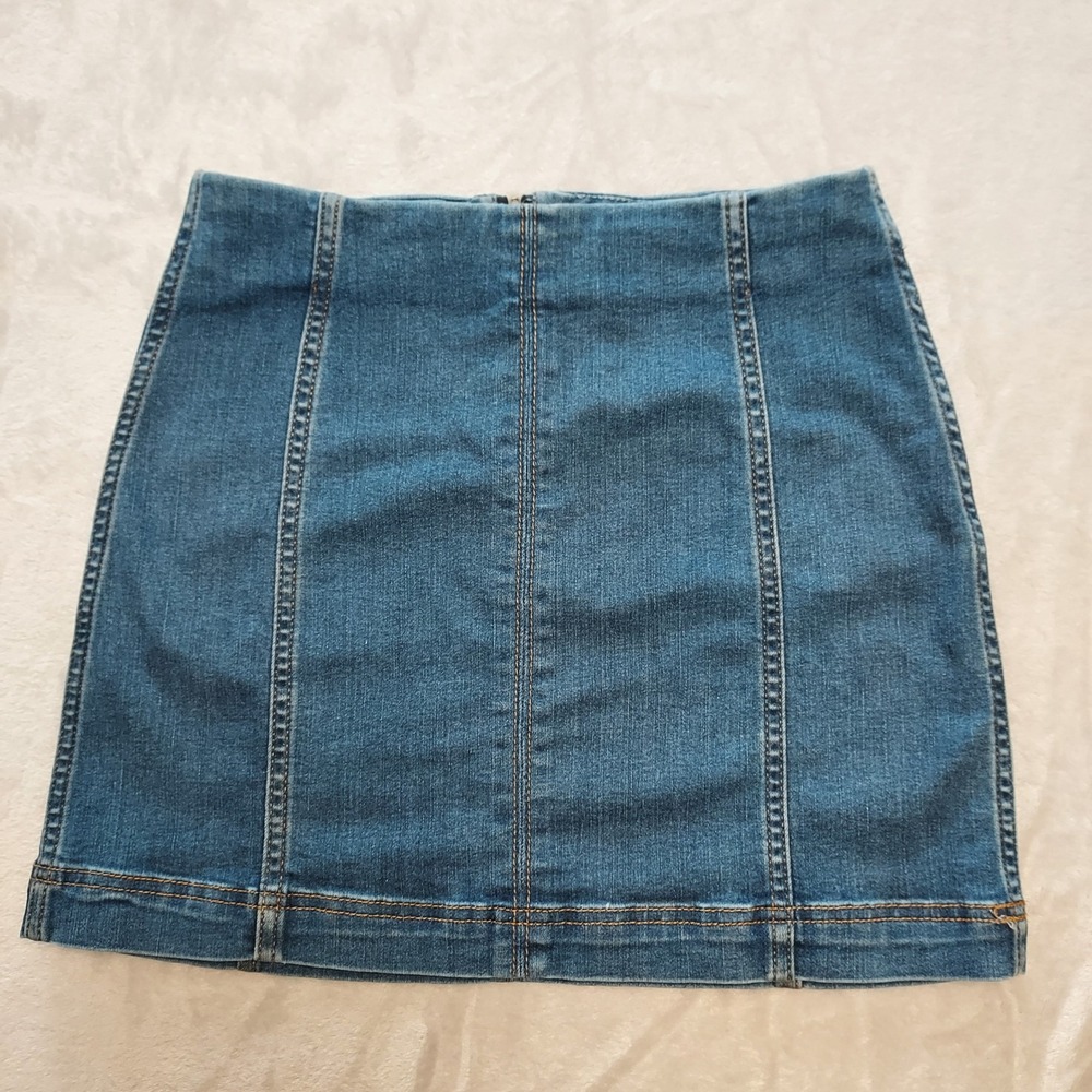 Wild Fable Blue Denim Mini Skirt High Waisted Y2K Size 4 Medium Wash